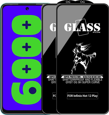 Qyist Edge To Edge Tempered Glass for INFINIX HOT 12 PLAY(Pack of 2)