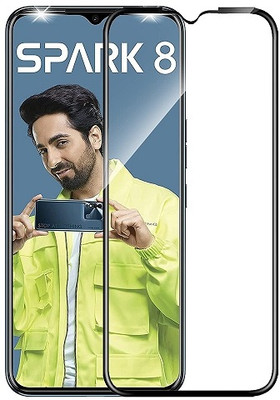 NIMMIKA ENTERPRISES Edge To Edge Tempered Glass for Tecno Spark 8 D+ Tempered Glass(Pack of 1)