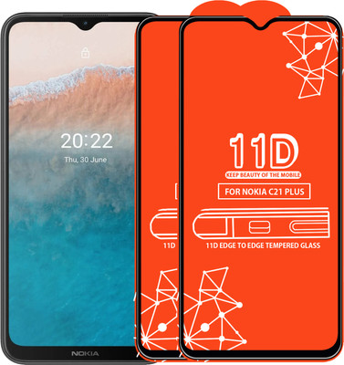 Qyist Edge To Edge Tempered Glass for Nokia C21 Plus(Pack of 2)