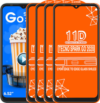CYOR Edge To Edge Tempered Glass for TECNO SPARK GO 2020(Pack of 4)
