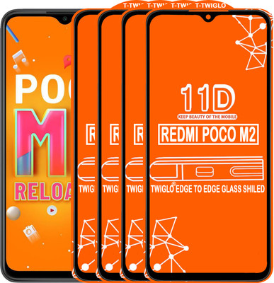 TWIGLO Edge To Edge Tempered Glass for REDMI POCO M2(Pack of 4)