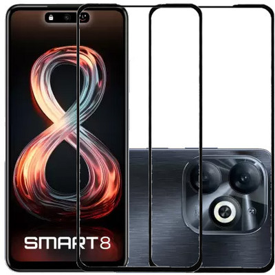 ojucase Edge To Edge Tempered Glass for Infinix Smart 8 HD(Pack of 2)