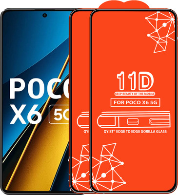 Qyist Edge To Edge Tempered Glass for POCO X6 5G(Pack of 2)