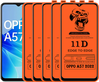 PFOAM Edge To Edge Tempered Glass for OPPO A57 2022(Pack of 5)