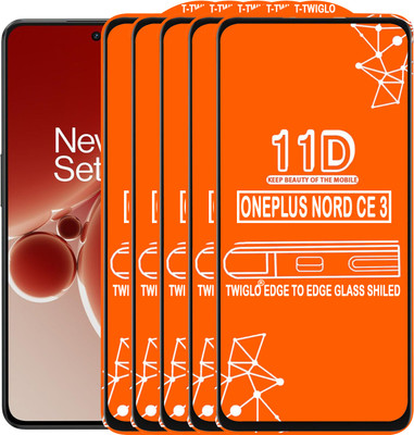 TWIGLO Edge To Edge Tempered Glass for ONEPLUS NORD CE 3 5G(Pack of 5)