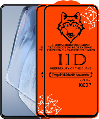 DeepzHub Edge To Edge Tempered Glass for IQOO 7(Pack of 2)