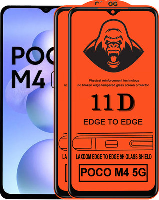 Laxdom Edge To Edge Tempered Glass for POCO M4 5G(Pack of 2)