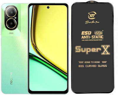 Obstinate Edge To Edge Tempered Glass for Realme C67 4G, SUPER X, ESD Glass, Protector, Tempered Glass, Screen Guard, Anti Static, Big Curve Glass, Dust Proof(Pack of 1)