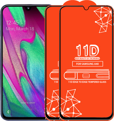 Qyist Edge To Edge Tempered Glass for Samsung Galaxy A40(Pack of 2)