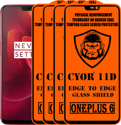 CYOR Edge To Edge Tempered Glass for OnePlus 6(Pack of 4)