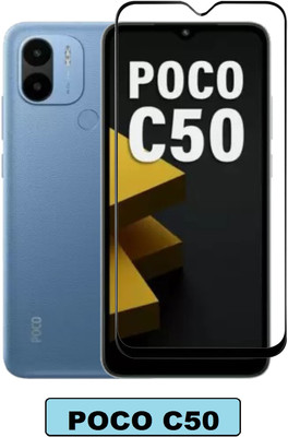 DSCASE Edge To Edge Tempered Glass for POCO C50(Pack of 1)