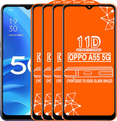 CYOR Edge To Edge Tempered Glass for OPPO A55 5G(Pack of 4)