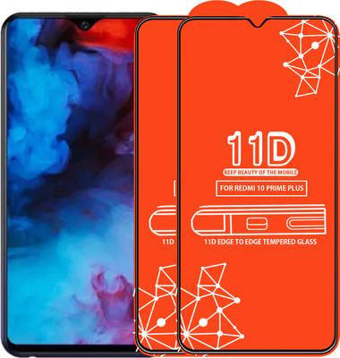 Qyist Edge To Edge Tempered Glass for Redmi 10 Prime Plus(Pack of 2)