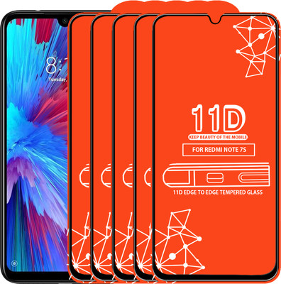 Roxel Edge To Edge Tempered Glass for Redmi Note 7S(Pack of 5)