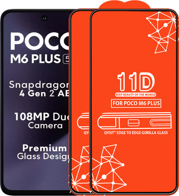 Qyist Edge To Edge Tempered Glass for POCO M6 PLUS(Pack of 2)