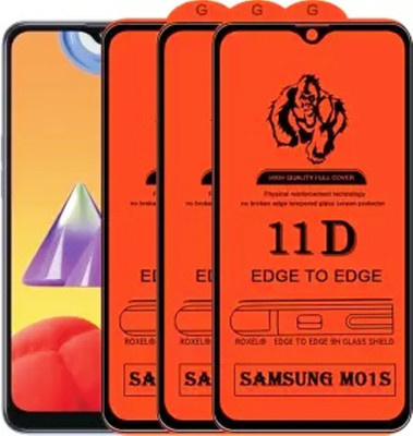 1DOLLAR Edge To Edge Tempered Glass for Samsung Galaxy M01s-11D -9H(Pack of 3)
