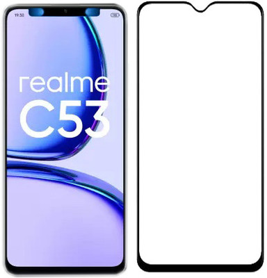 HOBBYTRONICS Edge To Edge Tempered Glass for realme C53, Realme C53, REALME C53(Pack of 1)