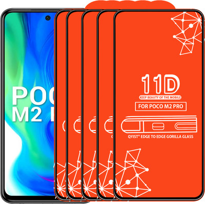 Qyist Edge To Edge Tempered Glass for Poco M2 Pro(Pack of 5)
