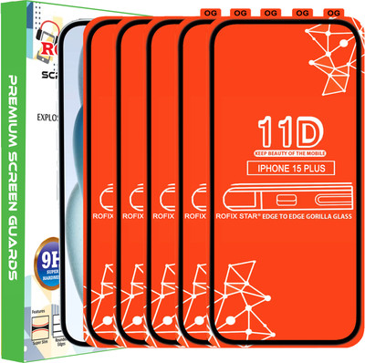 Rofix star Edge To Edge Tempered Glass for APPLE IPHONE 15 PLUS(Pack of 5)