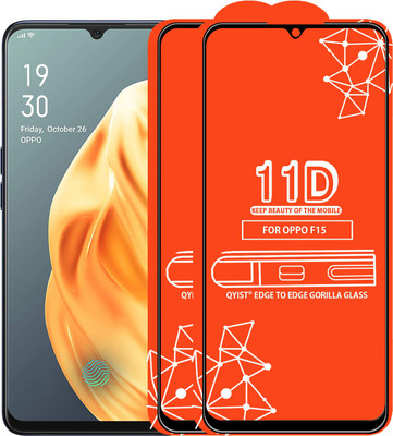 Qyist Edge To Edge Tempered Glass for Oppo F15(Pack of 2)