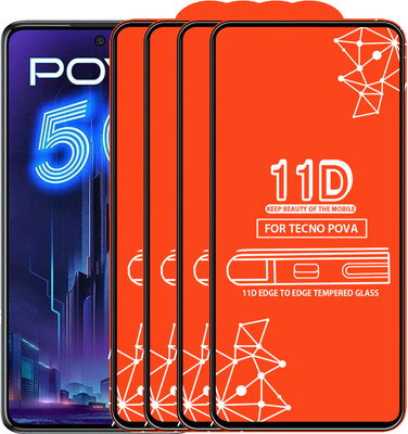 Qyist Edge To Edge Tempered Glass for Tecno Pova(Pack of 4)