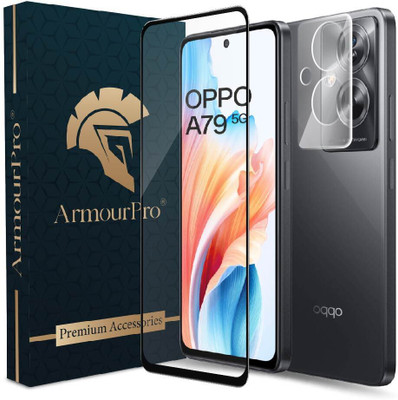 ArmourPro Edge To Edge Tempered Glass for OPPO A79 5G, Oppo A79, A79 5G, 1 OG Tempered Glass and 1 Clear Camera Lens(Pack of 2)