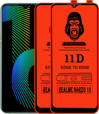 Laxdom Edge To Edge Tempered Glass for REALME NARZO 10(Pack of 2)