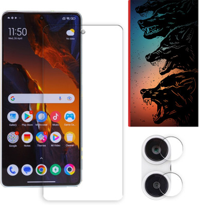 SOMTONE Edge To Edge Tempered Glass for Poco F5 5G Tempered Glass Screen Protector | Anti-Scratch | Edge to Edge Full Coverage | 9H Hardness ( 1 FRONT SCREEN GUARD + 1 CAMERA LENS PROTECTOR + 1 FREE BACK EMBOSSED SKIN061 )(Pack of 1)