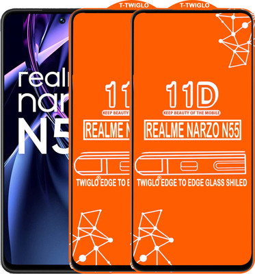 TWIGLO Edge To Edge Tempered Glass for REALME NARZO N55(Pack of 2)