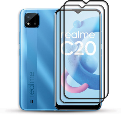 PROACCS Edge To Edge Tempered Glass for Realme C20(Pack of 2)