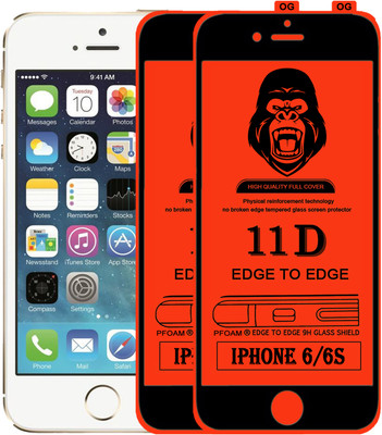 Laxdom Edge To Edge Tempered Glass for Apple iPhone 6(Pack of 2)