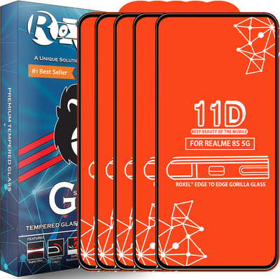 Roxel Edge To Edge Tempered Glass for Realme 8S 5G(Pack of 5)