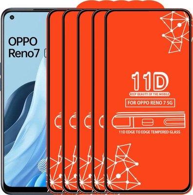 Qyist Edge To Edge Tempered Glass for Oppo Reno 7 5G(Pack of 5)