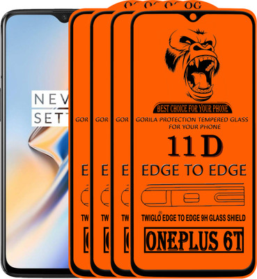 TWIGLO Edge To Edge Tempered Glass for OnePlus 6T(Pack of 4)