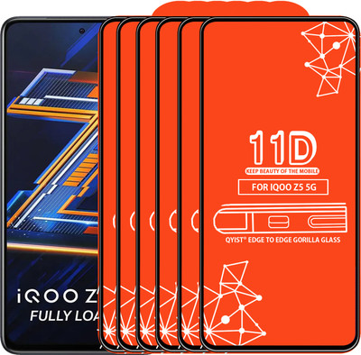 Qyist Edge To Edge Tempered Glass for IQOO Z5(Pack of 6)