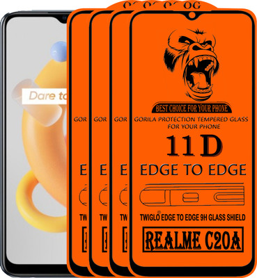 TWIGLO Edge To Edge Tempered Glass for REALME C20A(Pack of 4)