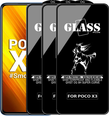 Qyist Edge To Edge Tempered Glass for POCO X3(Pack of 3)