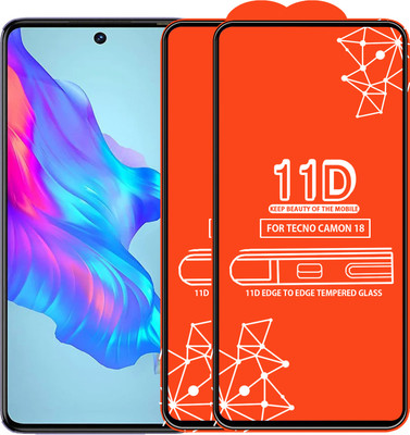 Qyist Edge To Edge Tempered Glass for Tecno Camon 18(Pack of 2)