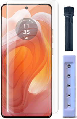 OneTech Edge To Edge Tempered Glass for Realme P1 Pro 5G 9H Hardness, UV Advanced HD+ Screen Protector(Pack of 1)