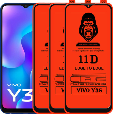 Rofix star Edge To Edge Tempered Glass for VIVO Y3S(Pack of 3)