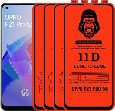 Laxdom Edge To Edge Tempered Glass for OPPO F21 PRO 5G(Pack of 4)