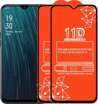 MGito Edge To Edge Tempered Glass for FOR SAM A10, SAM M10, A10S, VIVO Y90, VIVO Y1S 2021, OPPO A12, OPPO A5S, OPPO A11K(Pack of 2)