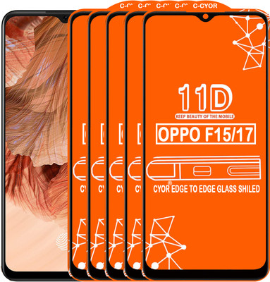 CYOR Edge To Edge Tempered Glass for OPPO F15(Pack of 5)