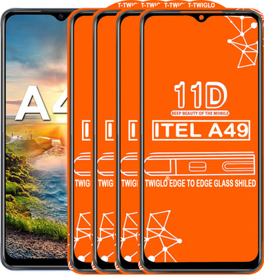 TWIGLO Edge To Edge Tempered Glass for ITEL A49(Pack of 4)