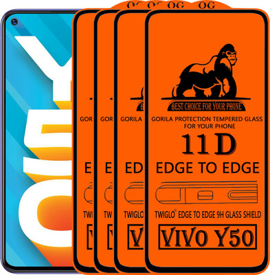 TWIGLO Edge To Edge Tempered Glass for VIVO Y50(Pack of 4)