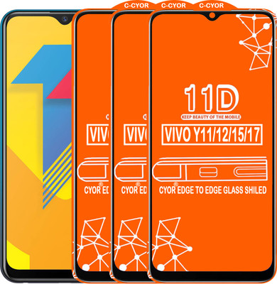 CYOR Edge To Edge Tempered Glass for VIVO Y11(Pack of 3)
