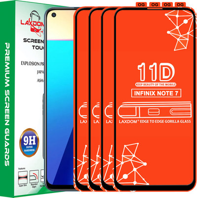 Laxdom Edge To Edge Tempered Glass for INFINIX NOTE 7(Pack of 4)