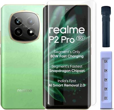 OneTech Edge To Edge Tempered Glass for Realme P2 Pro 5G 9H Hardness, UV Advanced HD+ Screen Protector(Pack of 1)