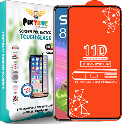 PikTrue Edge To Edge Tempered Glass for Tecno Spark 8 Pro(Pack of 1)