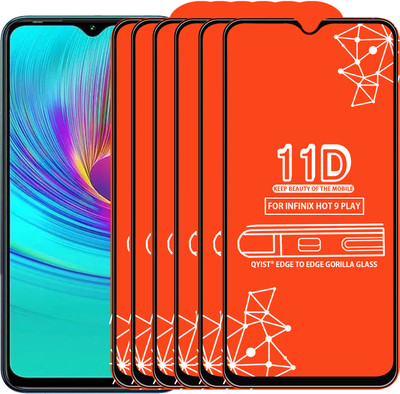 Qyist Edge To Edge Tempered Glass for Infinix Hot 9 Play(Pack of 6)